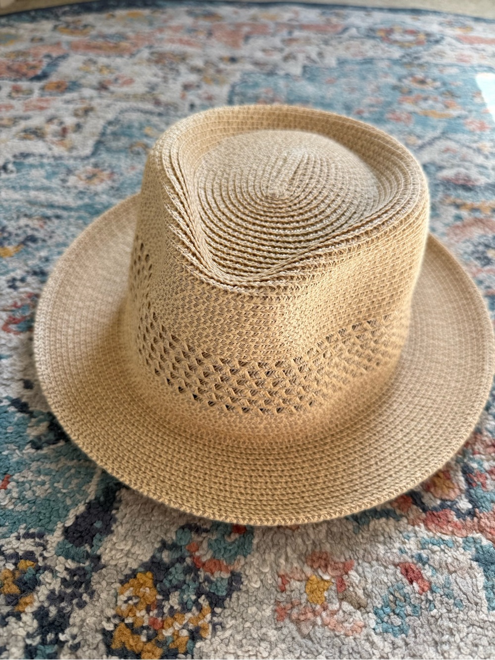 Tan Straw Fedora Hat - Breathable Summer Style